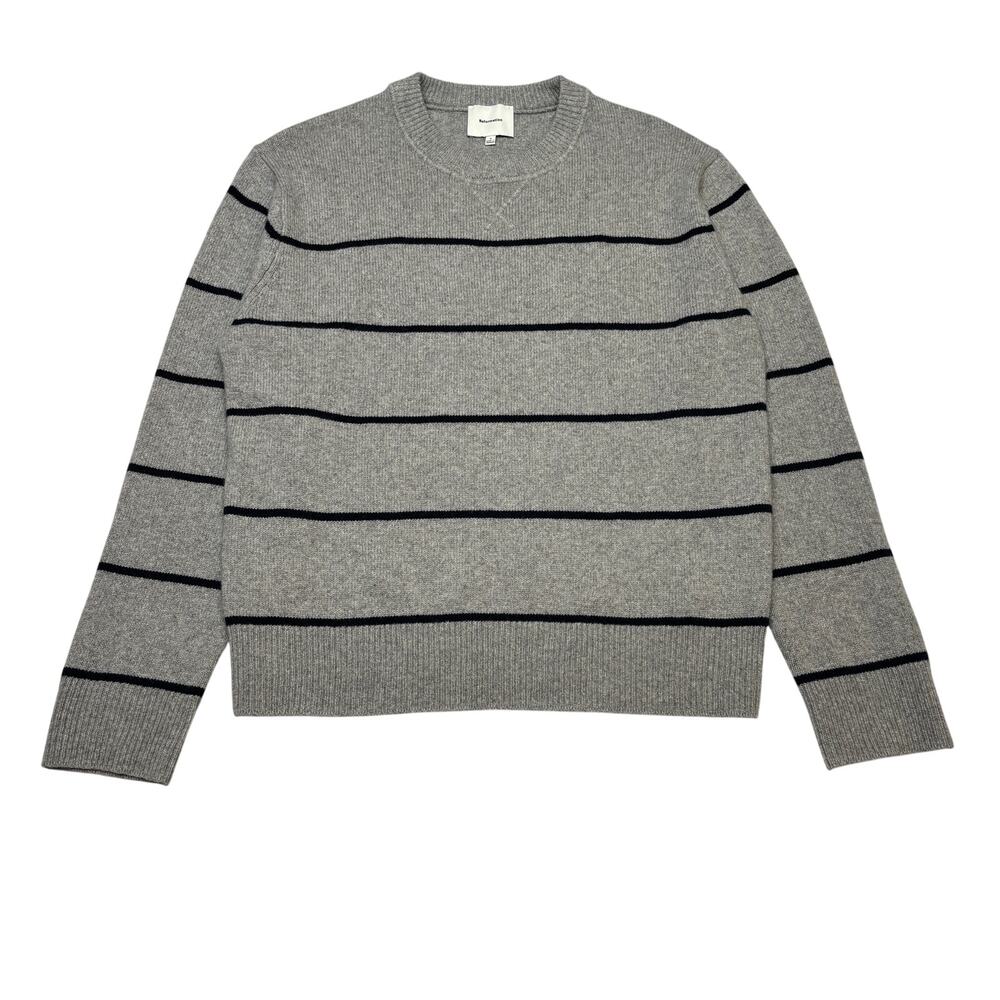 Reformation Mateo Recycled Cashmere Striped Sweater Grey Unisex S Minimalist